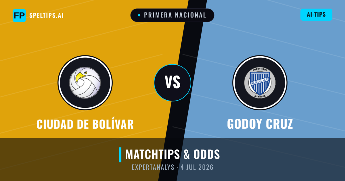 Ciudad de Bolívar vs Godoy Cruz — matchtips och förhandstitt
