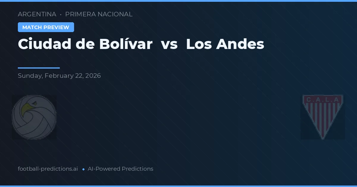 Ciudad de Bolívar vs Los Andes — matchtips och förhandstitt