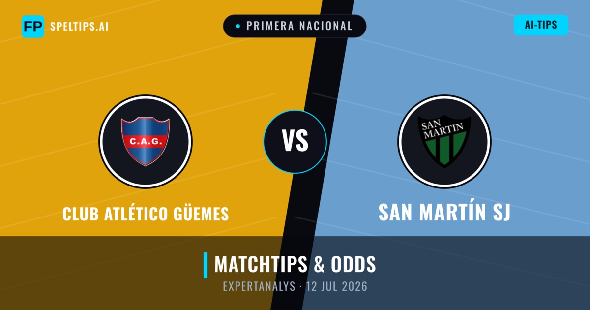 Club Atlético Güemes vs San Martín SJ — matchtips och förhandstitt
