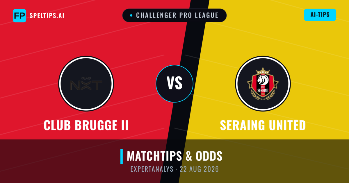 Club Brugge II vs Seraing United — matchtips och förhandstitt