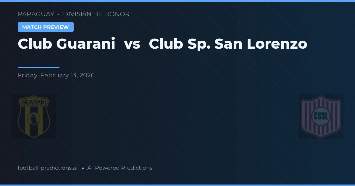 Club Guarani vs Club Sp. San Lorenzo — matchtips och förhandstitt