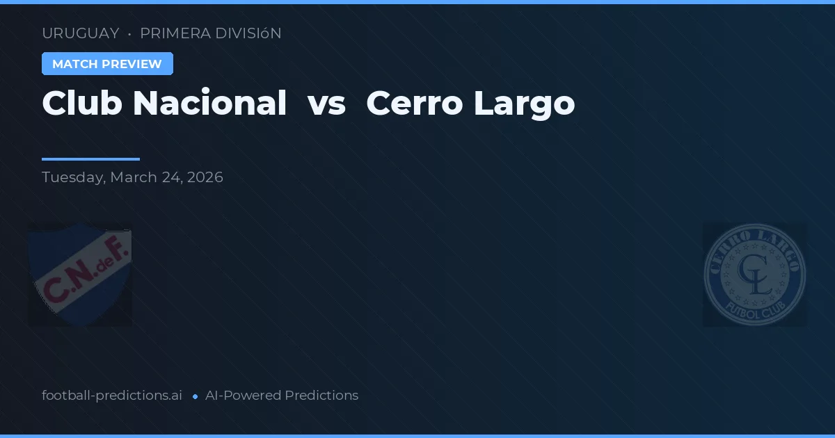 Club Nacional de Football vs Cerro Largo — matchtips och förhandstitt