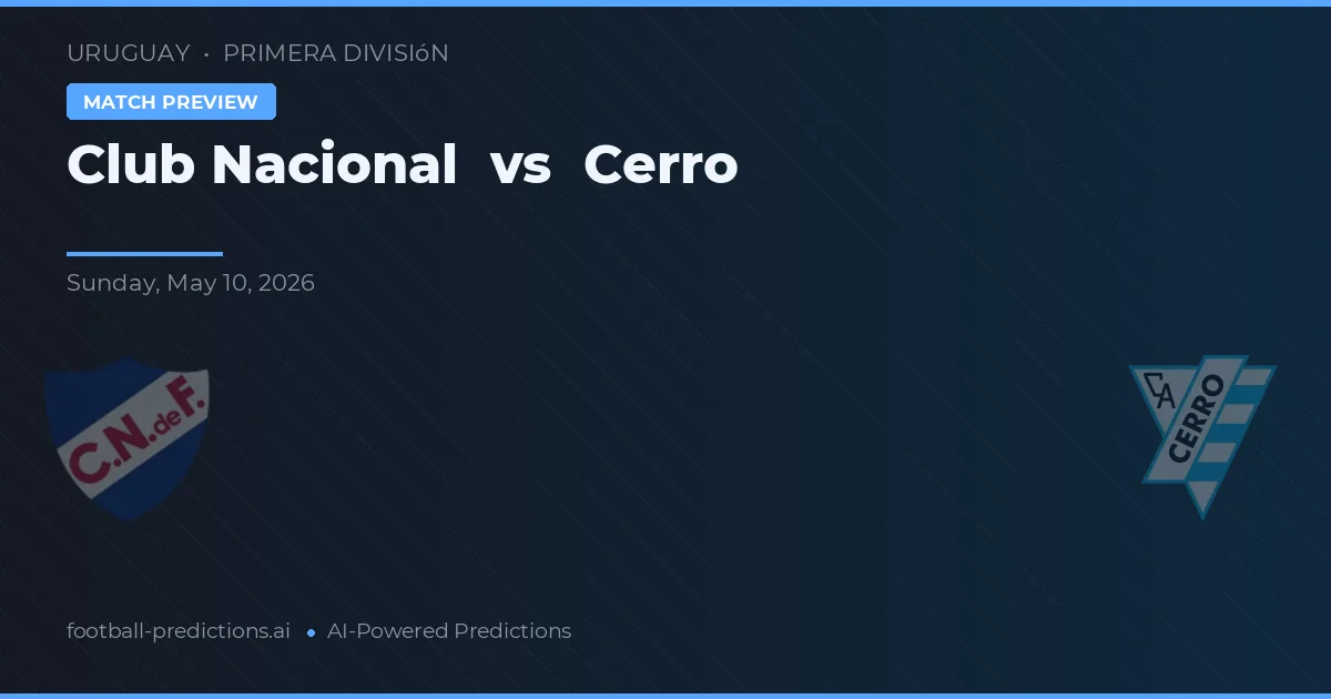 Club Nacional de Football vs Cerro — matchtips och förhandstitt