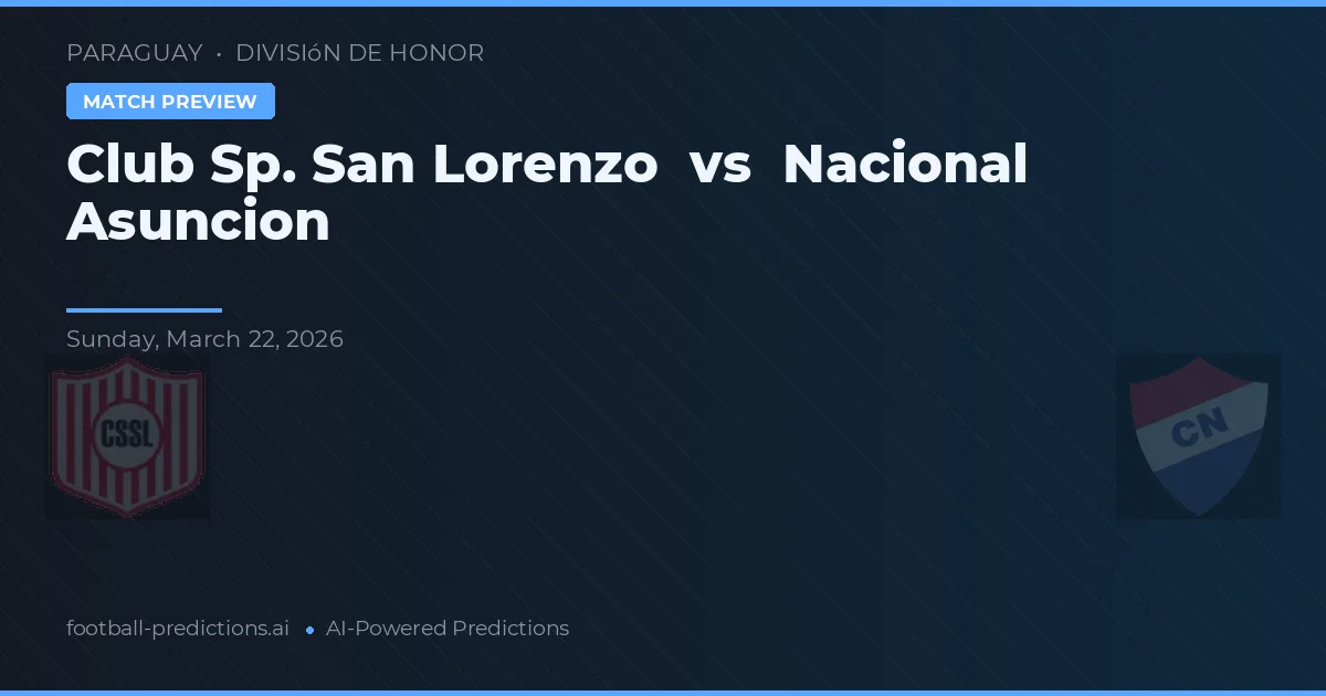 Club Sp. San Lorenzo vs Nacional Asunción — matchtips och förhandstitt
