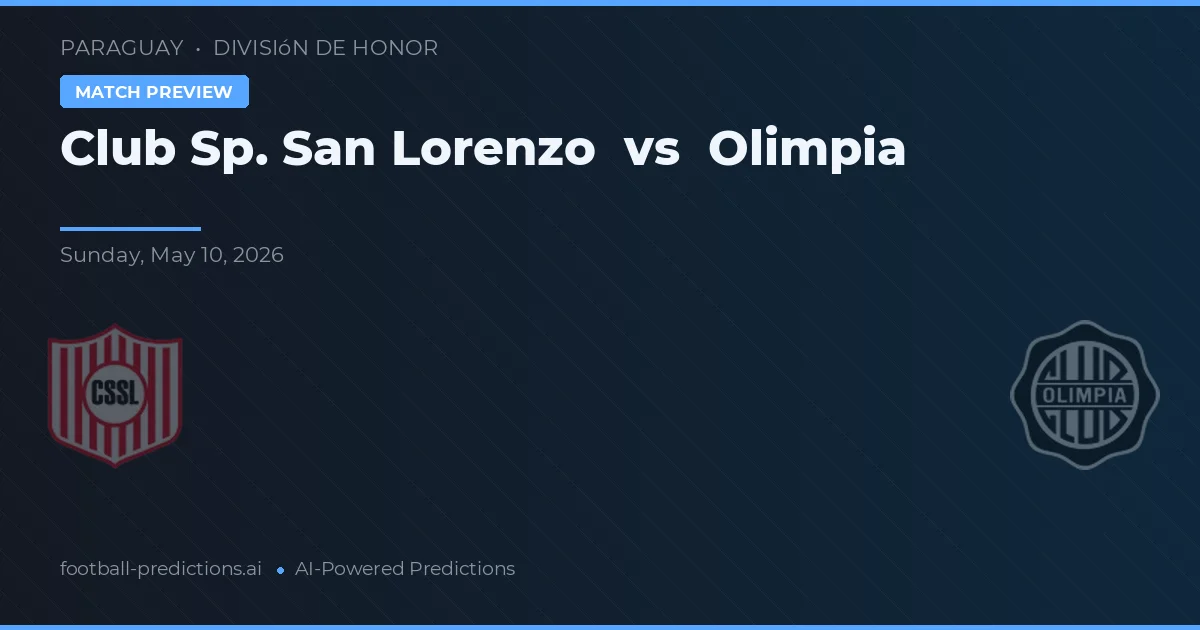 Club Sp. San Lorenzo vs Olimpia — matchtips och förhandstitt
