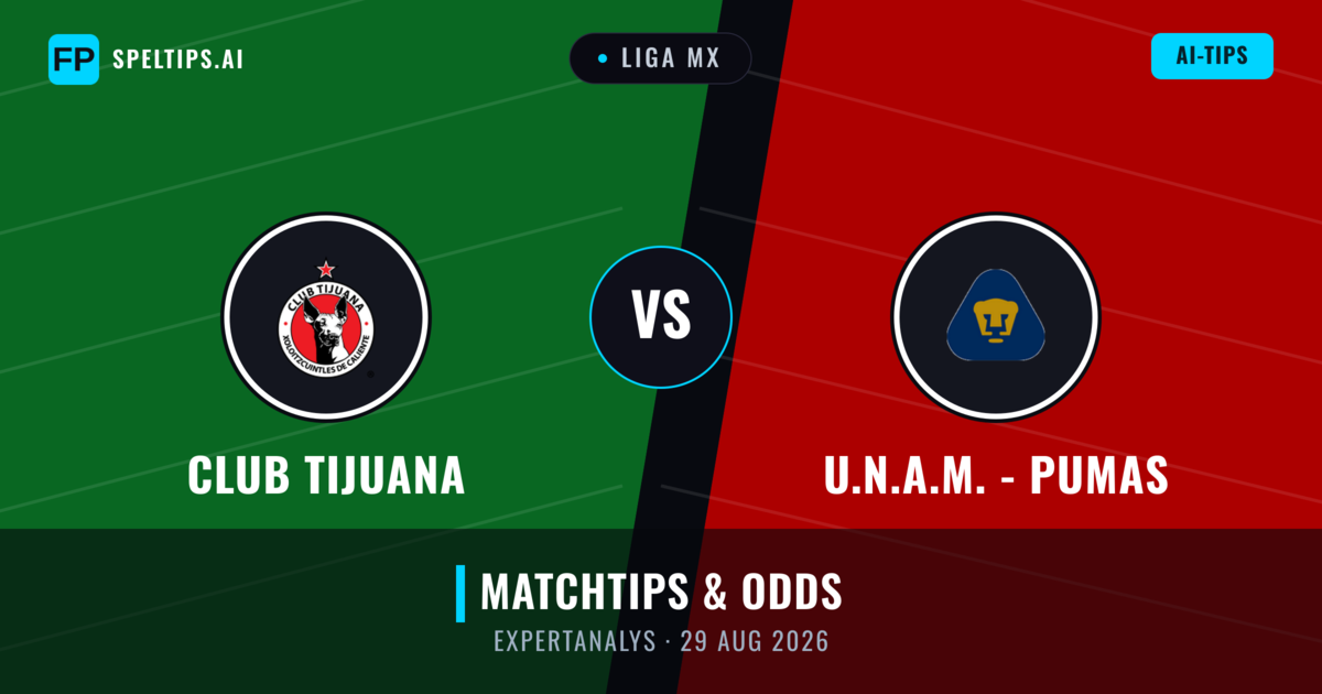Club Tijuana vs U.N.A.M. - Pumas — matchtips och förhandstitt