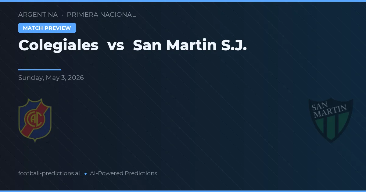 Colegiales vs San Martín SJ — matchtips och förhandstitt
