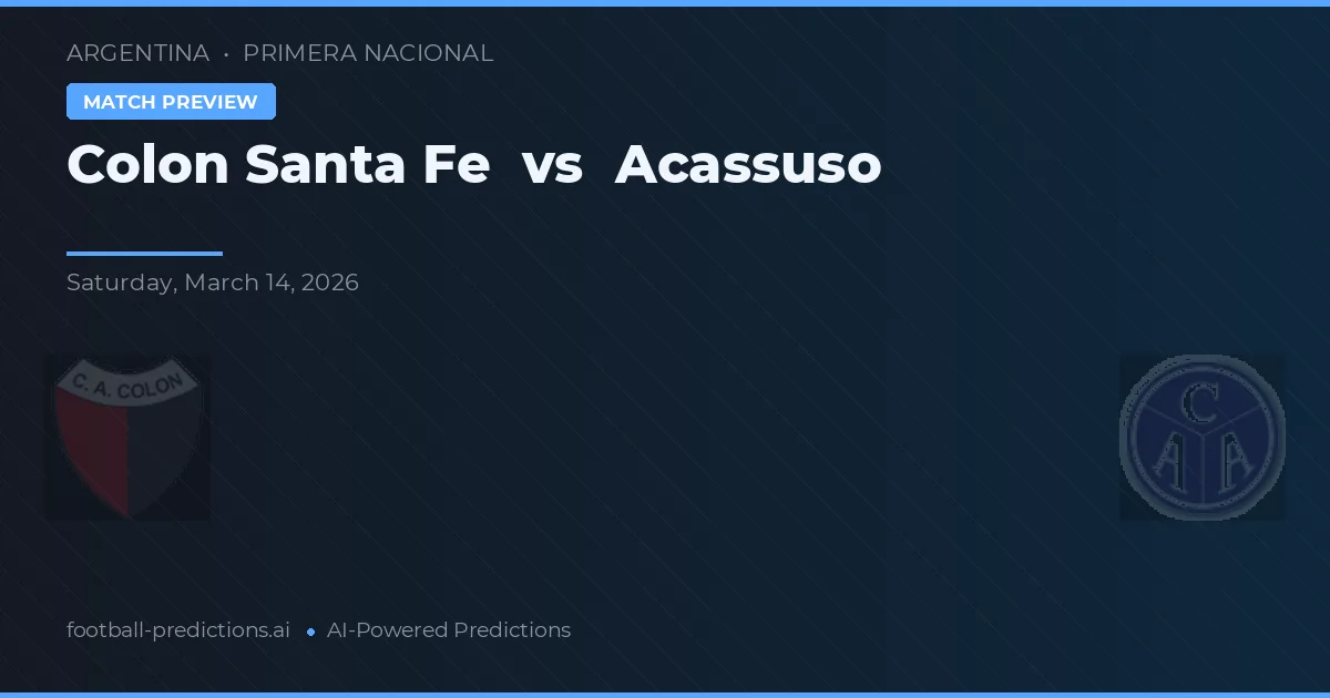Colón Santa Fe vs Acassuso — matchtips och förhandstitt
