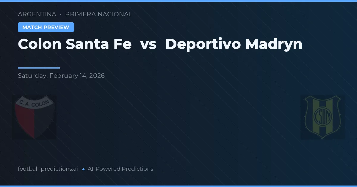 Colón Santa Fe vs Deportivo Madryn — matchtips och förhandstitt