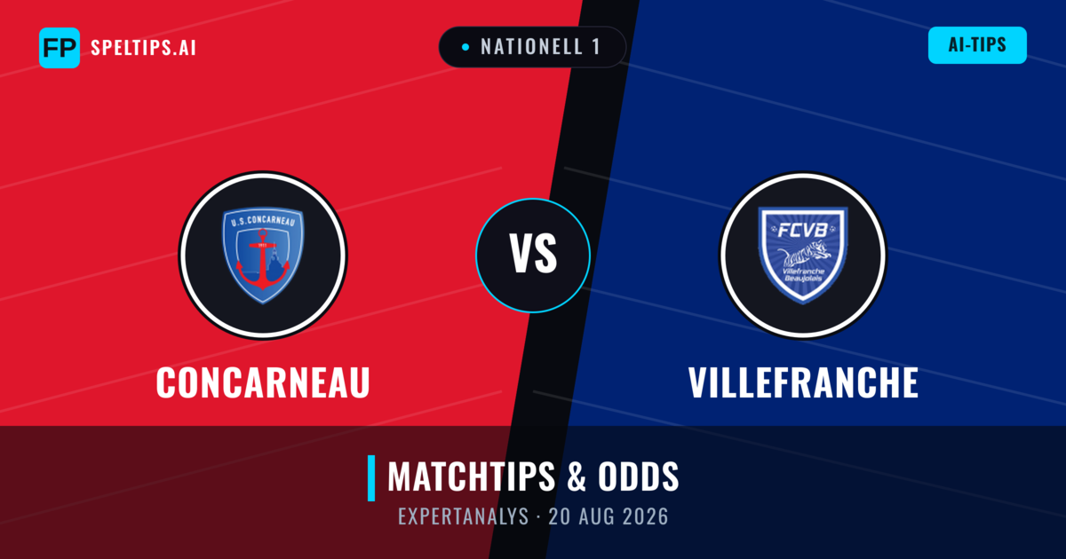 Concarneau vs Villefranche — matchtips och förhandstitt