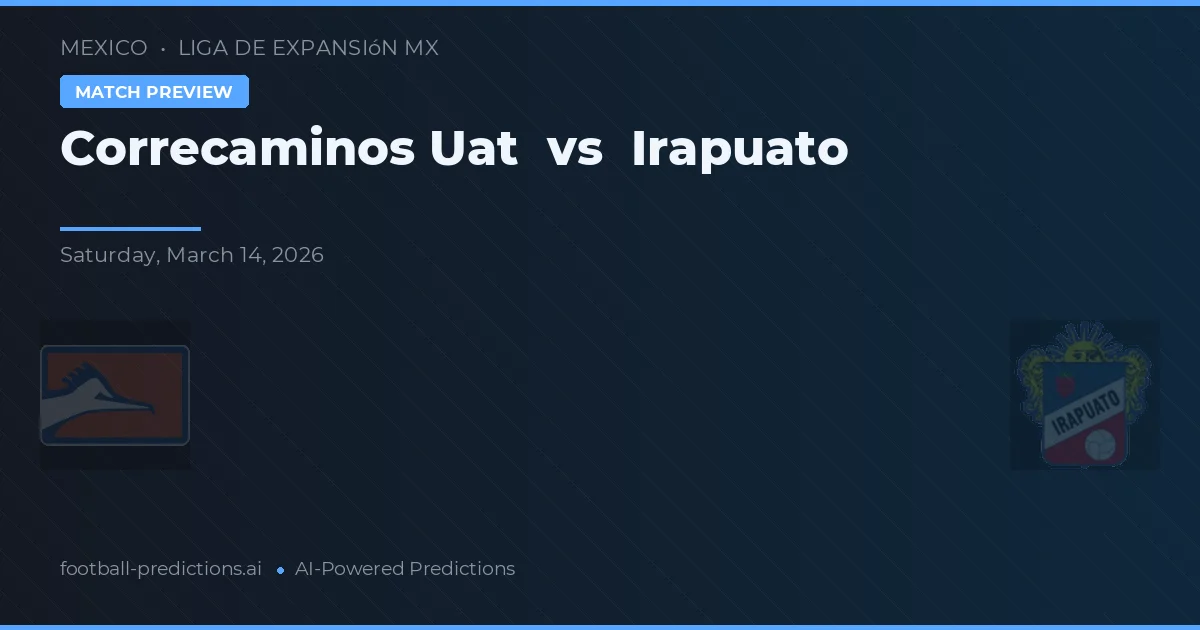 Correcaminos UAT vs Irapuato — matchtips och förhandstitt