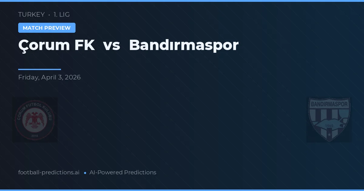Çorum FK vs Bandırmaspor — matchtips och förhandstitt