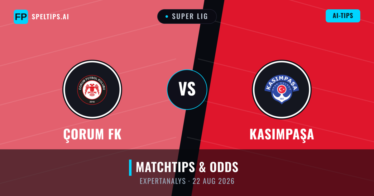 Çorum FK vs Kasımpaşa — matchtips och förhandstitt
