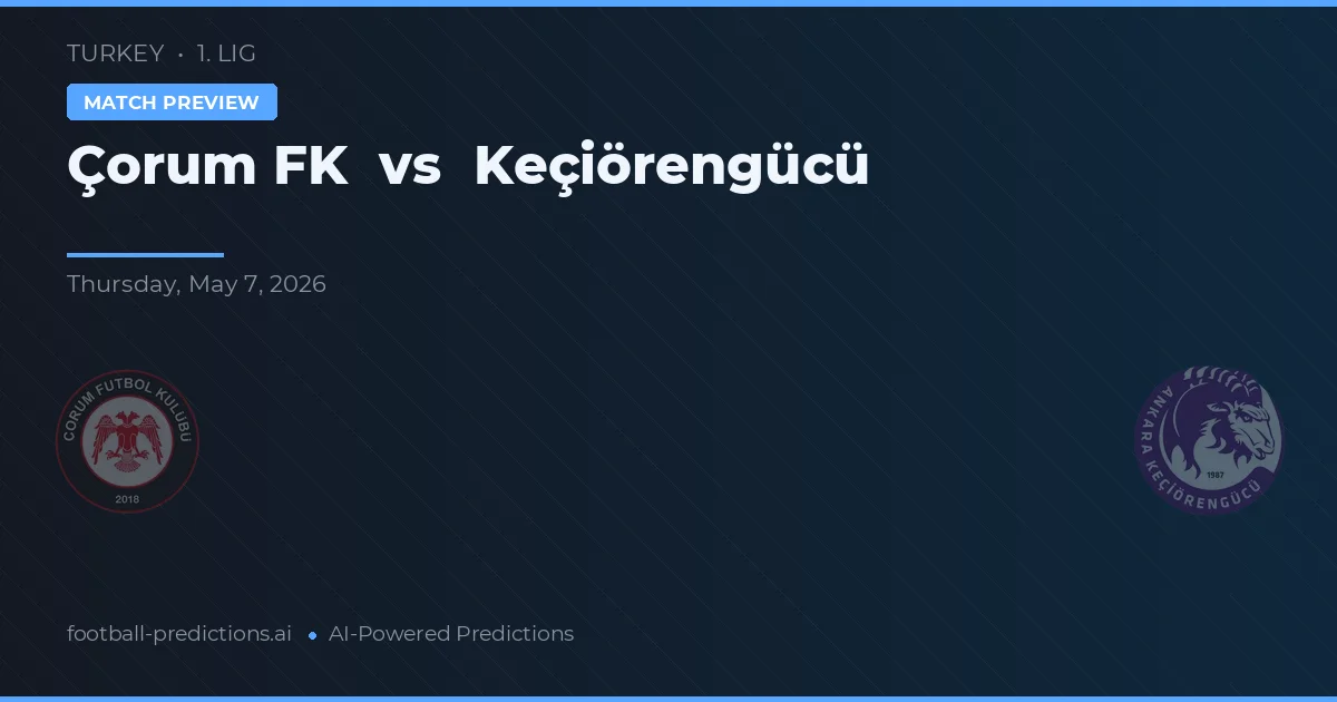Çorum FK vs Keçiörengücü — matchtips och förhandstitt
