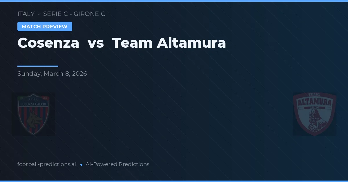 Cosenza vs Team Altamura — matchtips och förhandstitt