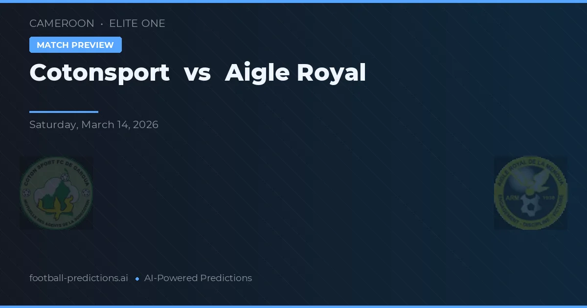 Cotonsport vs Aigle Royal — matchtips och förhandstitt