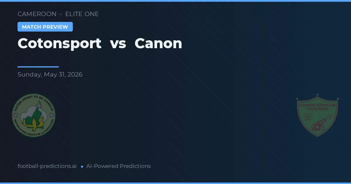 Cotonsport vs Canon — matchtips och förhandstitt