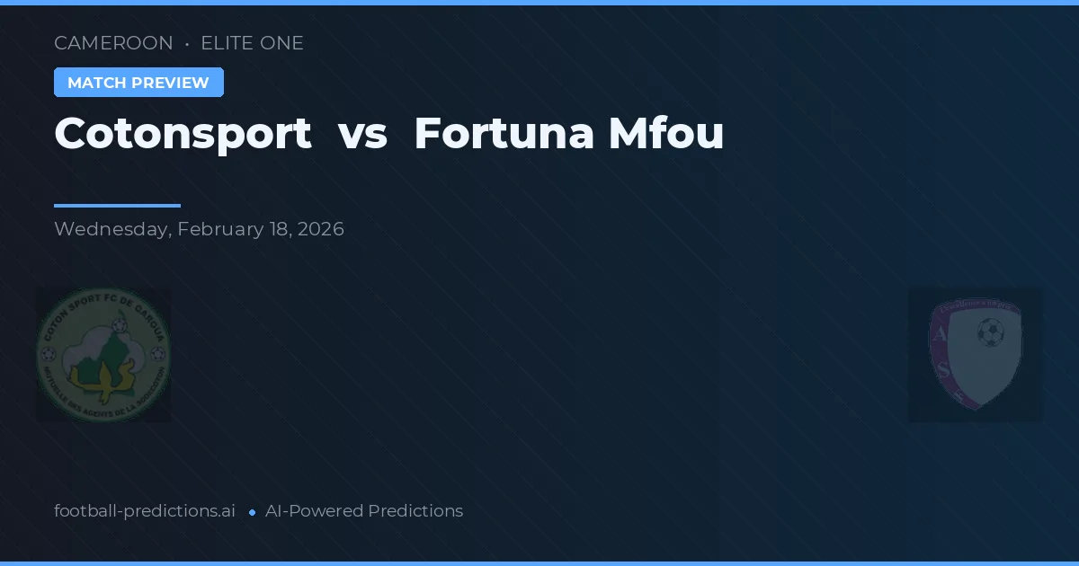Cotonsport vs Fortuna Mfou — matchtips och förhandstitt