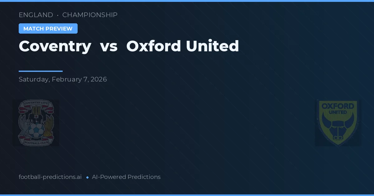Coventry vs Oxford United — matchtips och förhandstitt