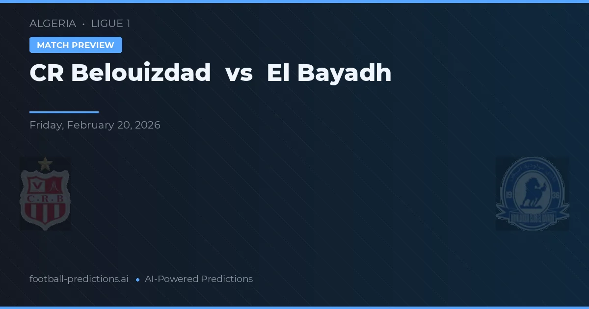 CR Belouizdad vs El Bayadh — matchtips och förhandstitt