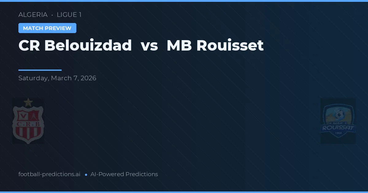 CR Belouizdad vs MB Rouisset — matchtips och förhandstitt