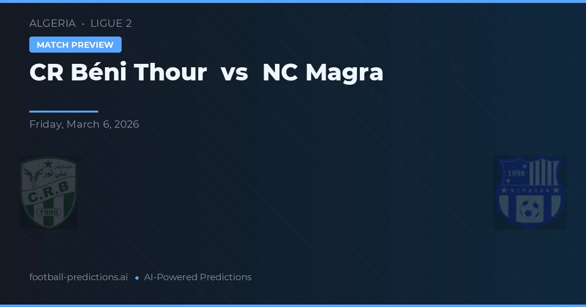 CR Béni Thour vs NC Magra — matchtips och förhandstitt