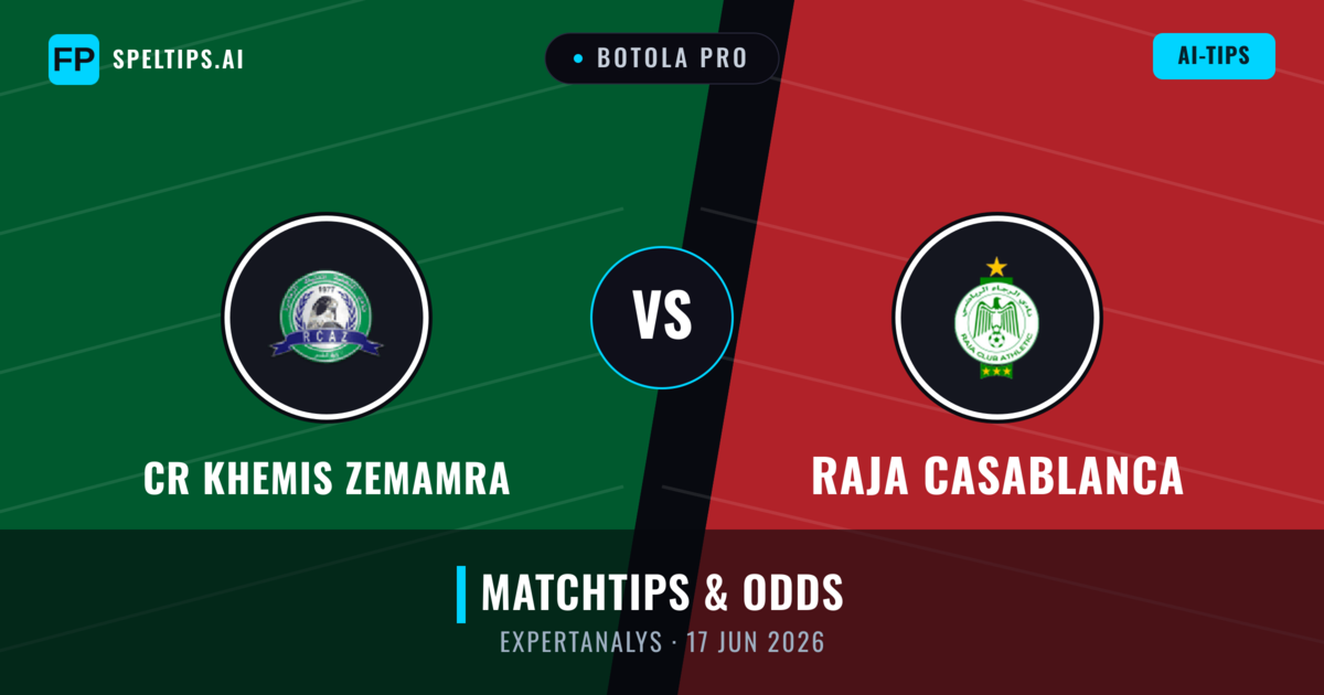 CR Khemis Zemamra vs Raja Casablanca — matchtips och förhandstitt