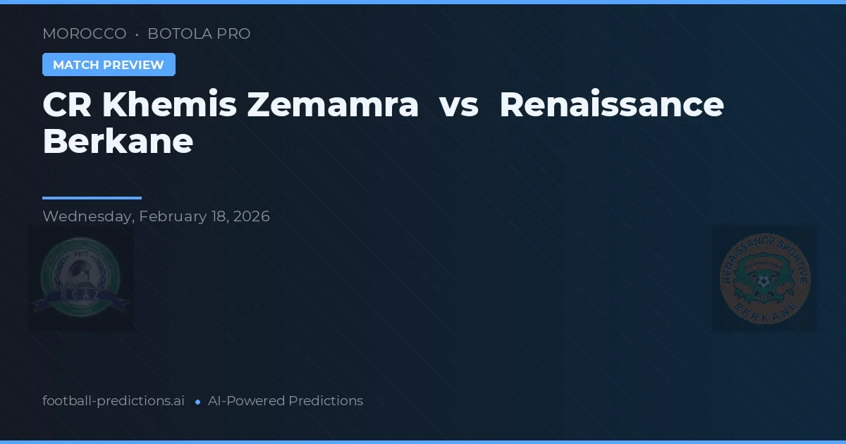 CR Khemis Zemamra vs Renaissance Berkane — matchtips och förhandstitt