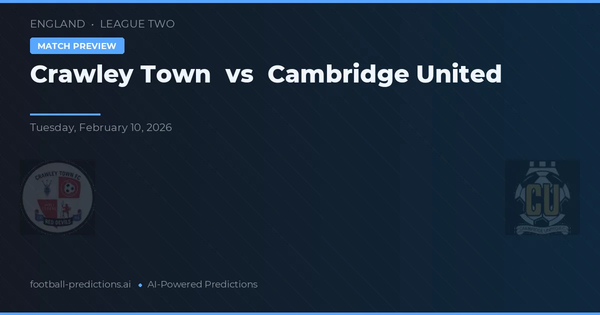 Crawley Town vs Cambridge United — matchtips och förhandstitt