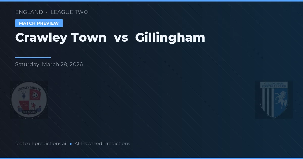 Crawley Town vs Gillingham — matchtips och förhandstitt