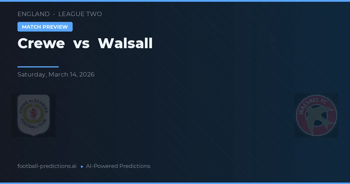 Crewe vs Walsall — matchtips och förhandstitt