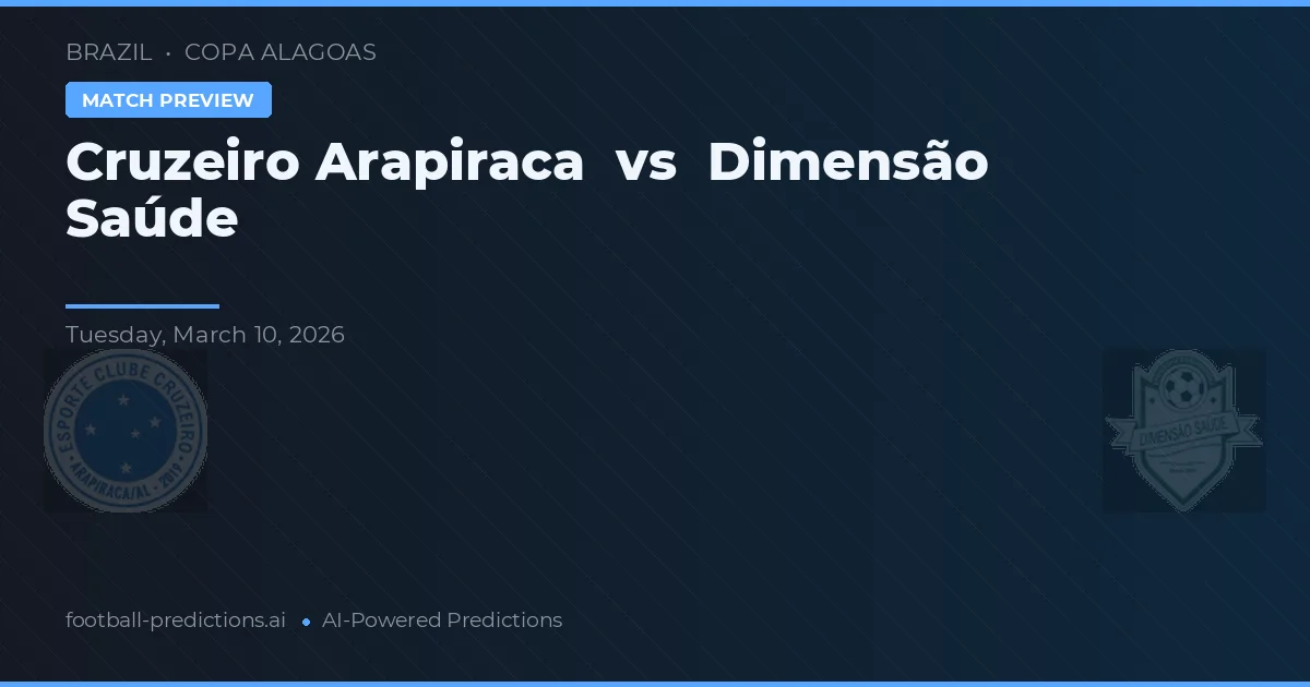 Cruzeiro Arapiraca vs Dimensão Saúde — matchtips och förhandstitt