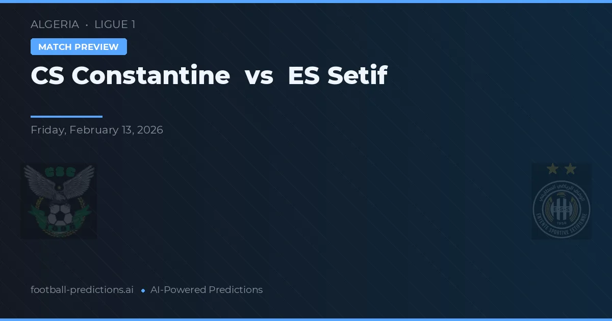 CS Constantine vs ES Sétif — matchtips och förhandstitt