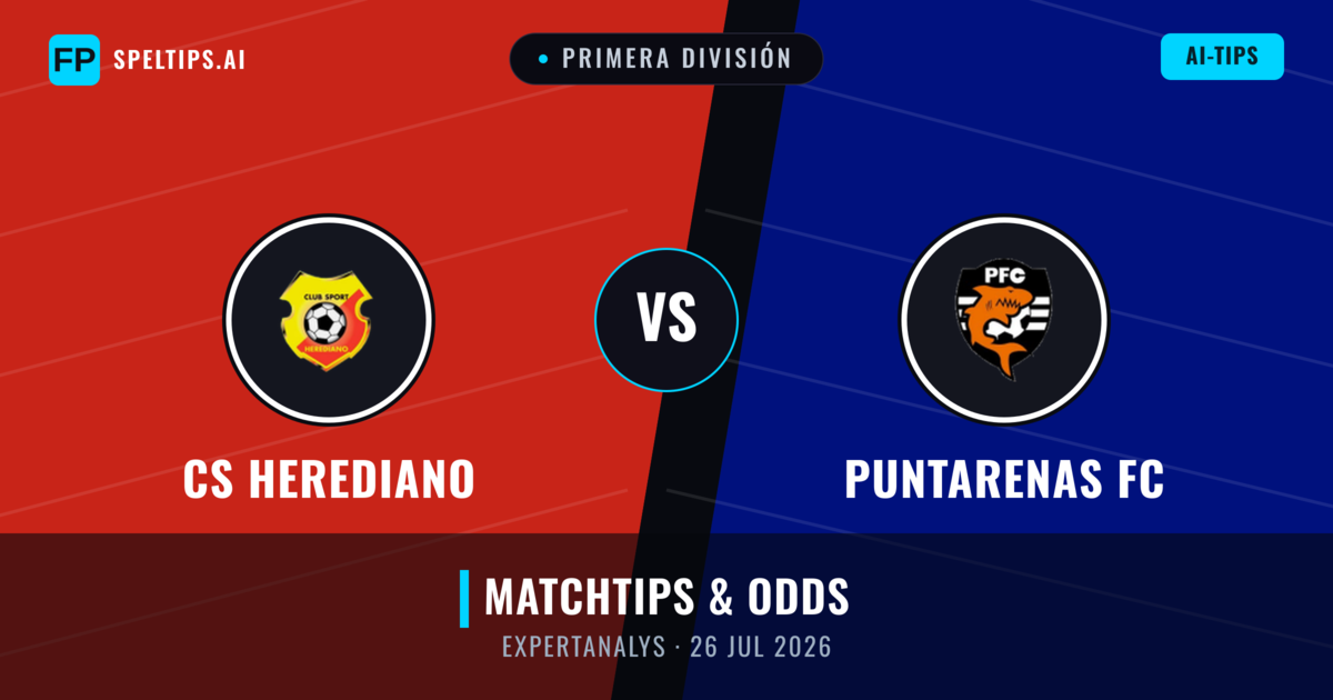 CS Herediano vs Puntarenas FC — matchtips och förhandstitt
