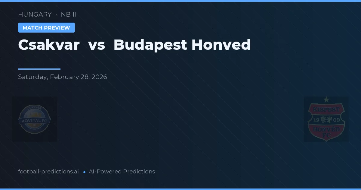 Csákvár vs Honvéd Budapest — matchtips och förhandstitt