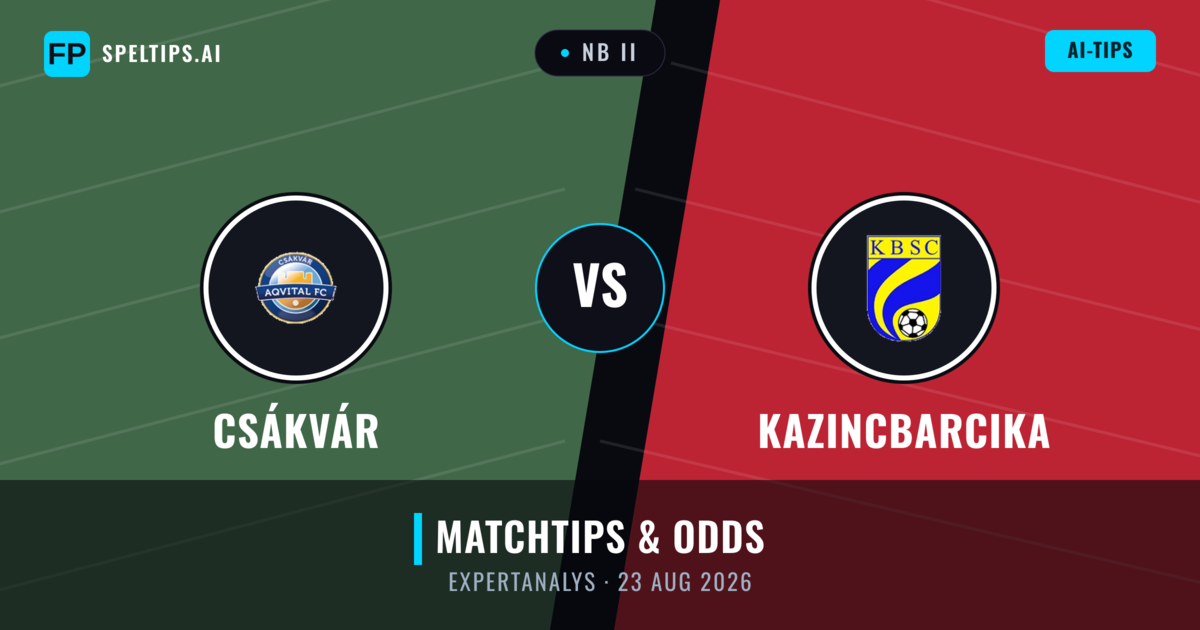 Csákvár vs Kazincbarcika — matchtips och förhandstitt