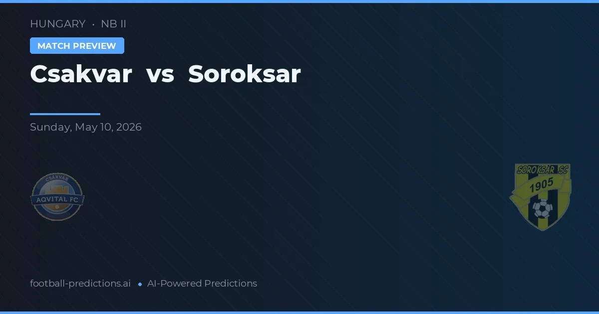 Csákvár vs Soroksár — matchtips och förhandstitt
