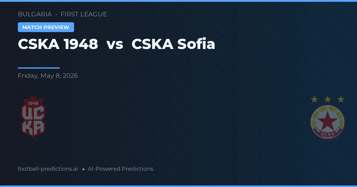 CSKA 1948 vs CSKA Sofia — matchtips och förhandstitt