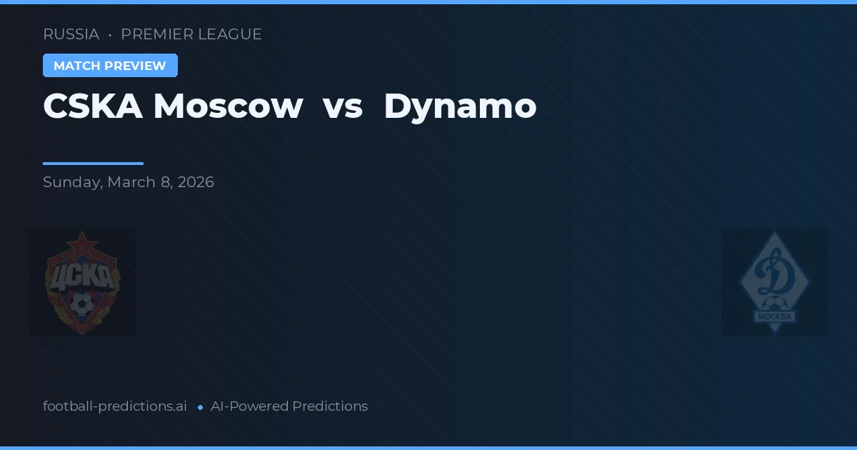 CSKA Moskva vs Dynamo — matchtips och förhandstitt