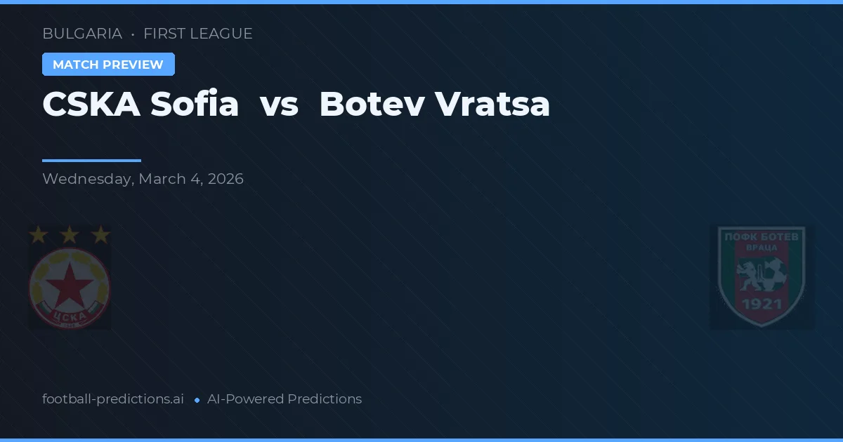 CSKA Sofia vs Botev Vratsa — matchtips och förhandstitt