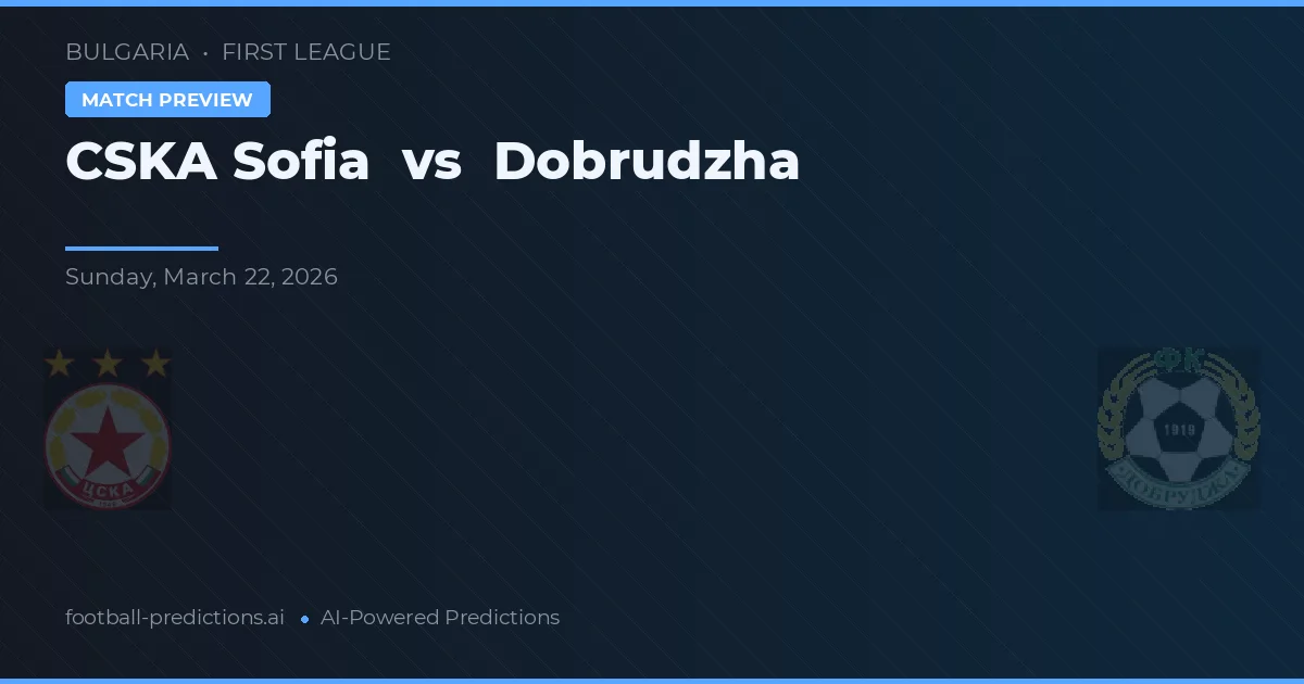 CSKA Sofia vs Dobrudzha — matchtips och förhandstitt