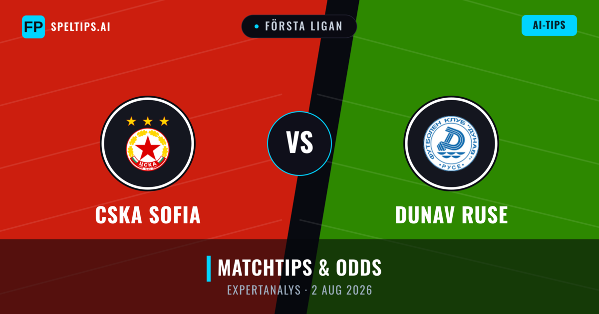 CSKA Sofia vs Dunav Ruse — matchtips och förhandstitt