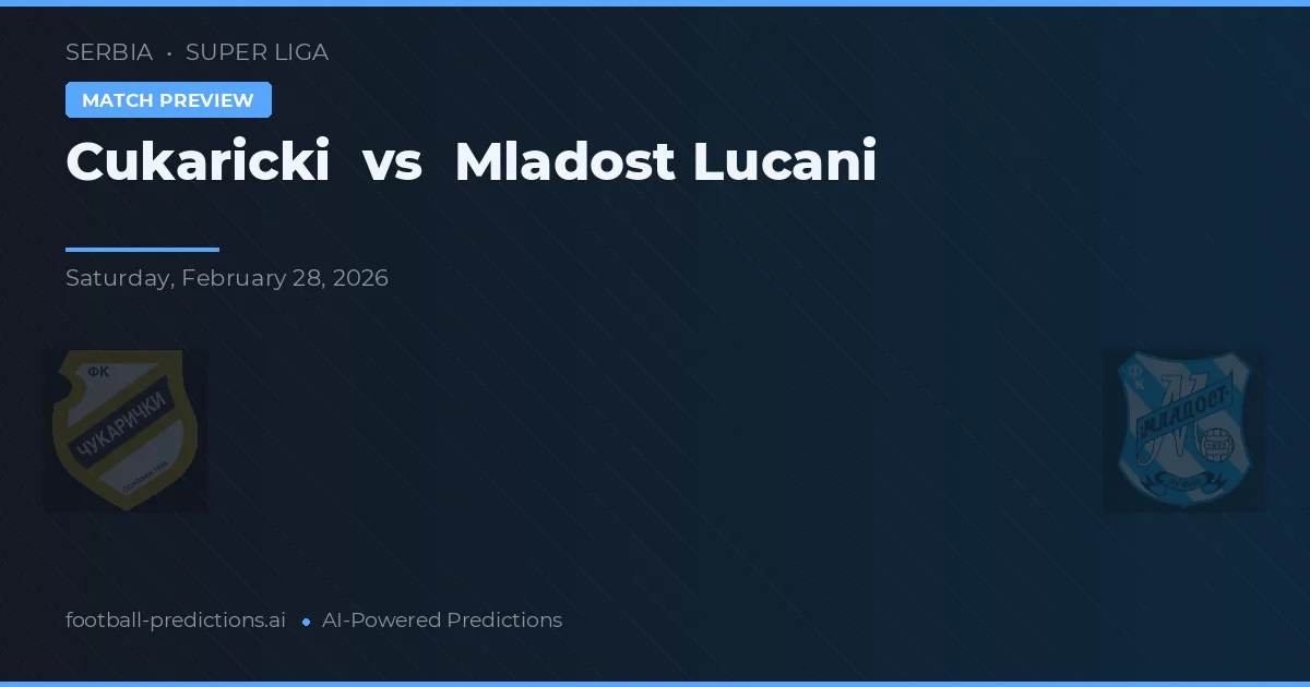Cukaricki vs Mladost Lučani — matchtips och förhandstitt