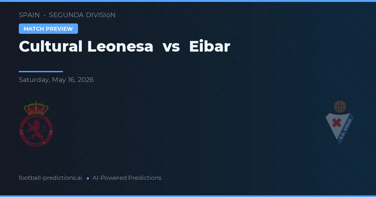 Cultural Leonesa vs Eibar — matchtips och förhandstitt