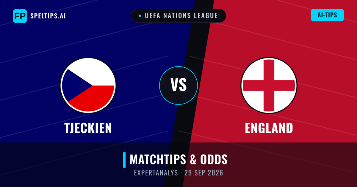 Tjeckien vs England — matchtips och förhandstitt
