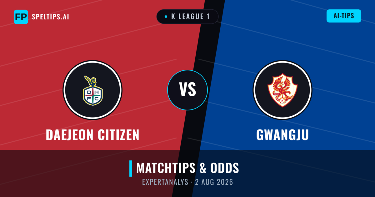 Daejeon Citizen vs Gwangju — matchtips och förhandstitt