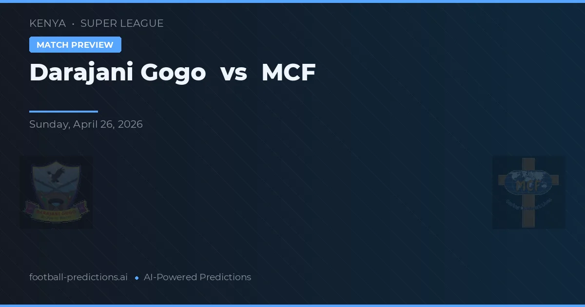 Darajani Gogo vs MCF — matchtips och förhandstitt
