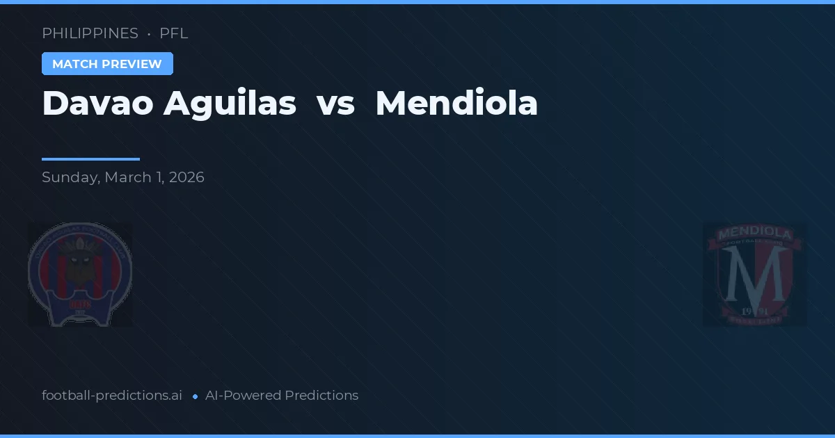 Davao Aguilas vs Mendiola — matchtips och förhandstitt