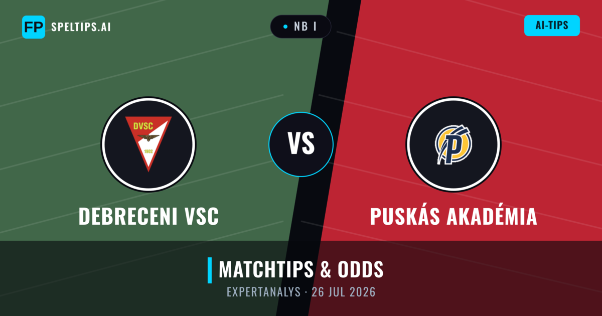 Debreceni VSC vs Puskás Akadémia — matchtips och förhandstitt