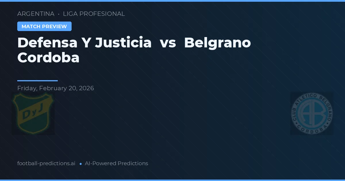 Defensa y Justicia vs Belgrano Córdoba — matchtips och förhandstitt